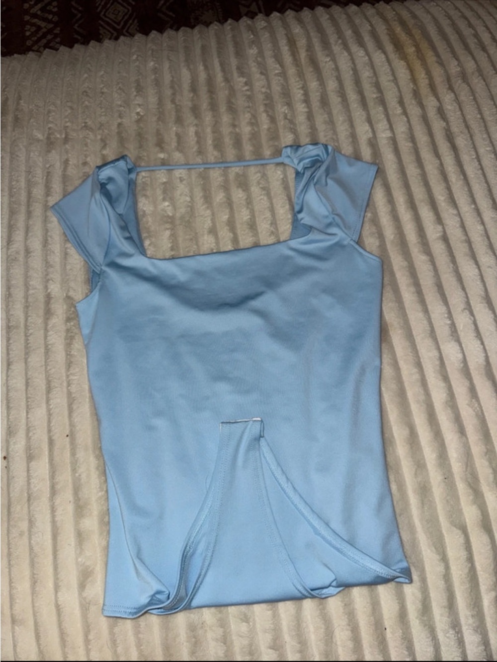 Women’s Square Neck Light Blue Bodysuit